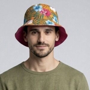 NFL Team Apparel‎ Reversible Bucket Hat Tropical Floral Pink One Size NWT Summer